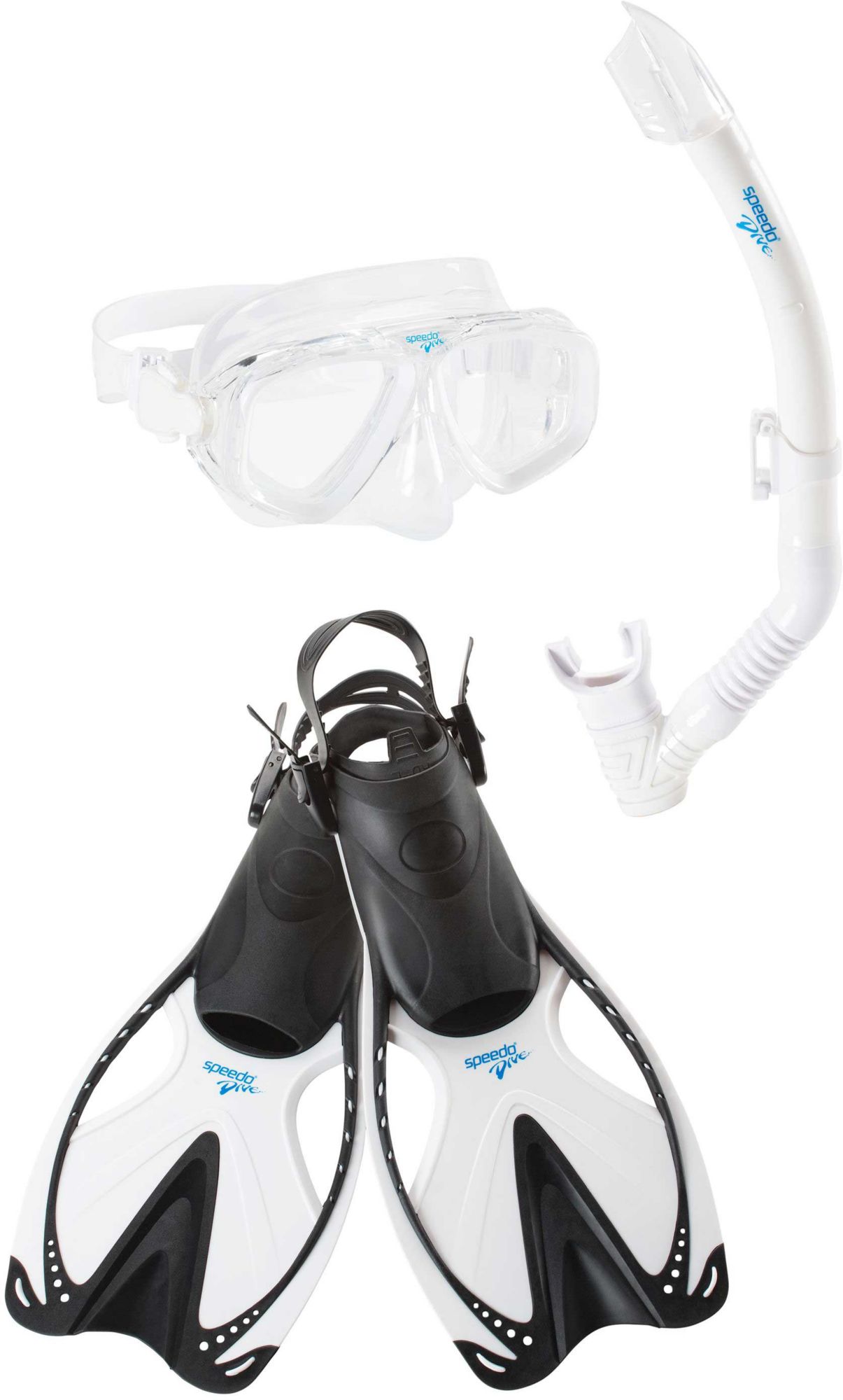 Speedo Adult Adventure Mask, Snorkel & Fin Snorkeling Set - Walmart.com ...