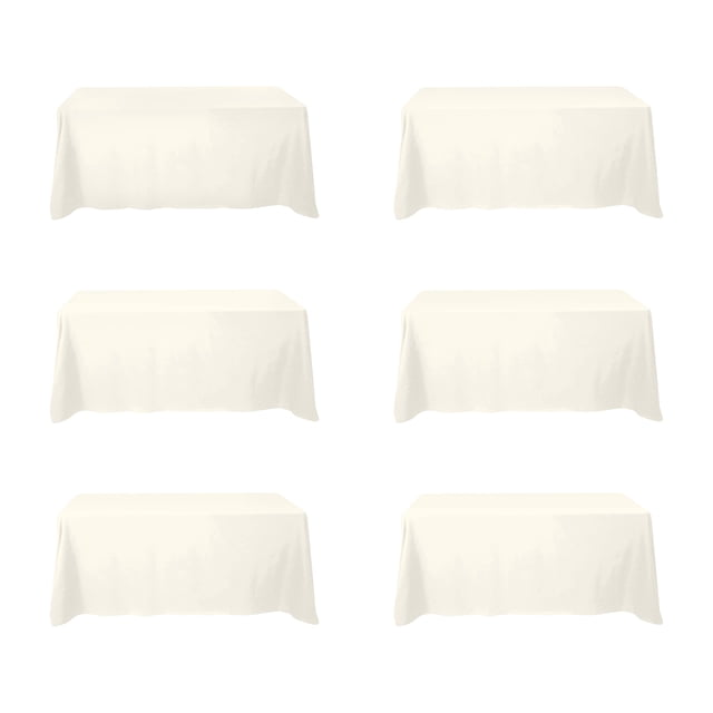 Mantel BRILLMAX de poliéster marfil de 90 x 132 cm para rectángulo de 6 pies