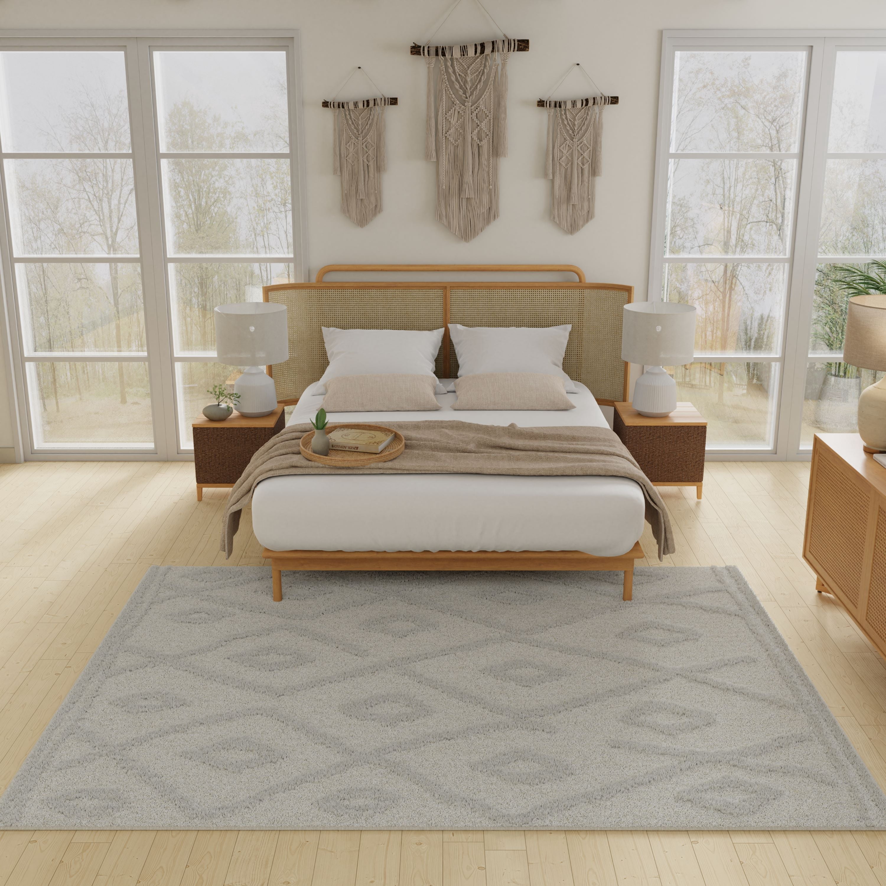 Loomaknoti Vemoa Avonako 9' x 12' Gray Geometric Indoor Area Rug
