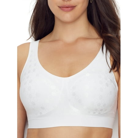 Women's Bali 3488 Comfort Revolution Shaping Wirefree Bra (White Dot 2X)