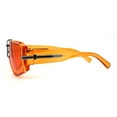 thumbnail image 3 of Mens Zip Tie Jewel Trim Funky Shield Oversize Sunglasses Orange, 3 of 4