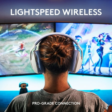 Logitech - G435 Wireless Dolby Atmos Over-the-Ear Gaming Headset for PC, PS4, PS5, Nintendo Switch, Mobile with Built-in Mic - White