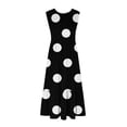 thumbnail image 3 of Uaswgudfs Sleeveless Dot-Print Tiered Maxi Sundress - Casual Summer Dresses for Women 2025 with Pockets & Flowy Silhouette Black L, 3 of 4