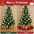 thumbnail image 4 of 30 Inch Christmas Tree Skirt – Velvet Plush Tree Mat, Soft Thickened Polyester with Red Ties, Single-Sided Printing, Available in 30in/36in/48in, Perfect for Holiday Xmas Tree Decoration, 4 of 7