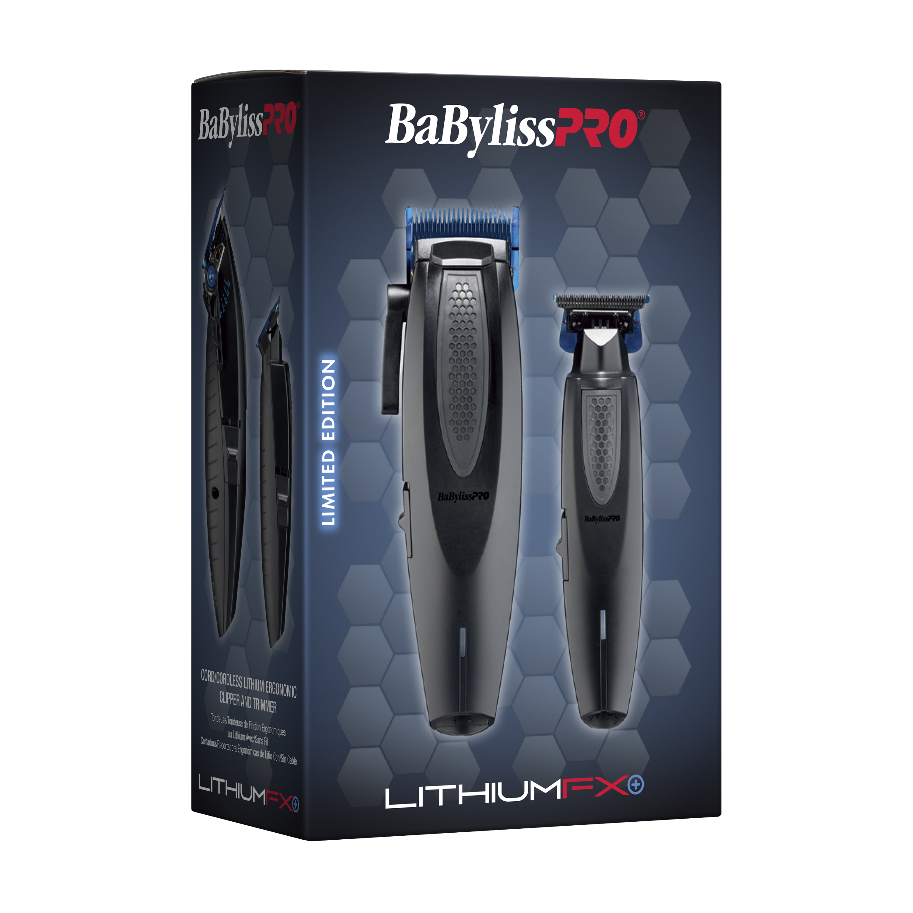 BaBylissPRO LIMITEDFX Clipper & Trimmer Combo – Matte Black, T-Blade, FXDUOCTMB