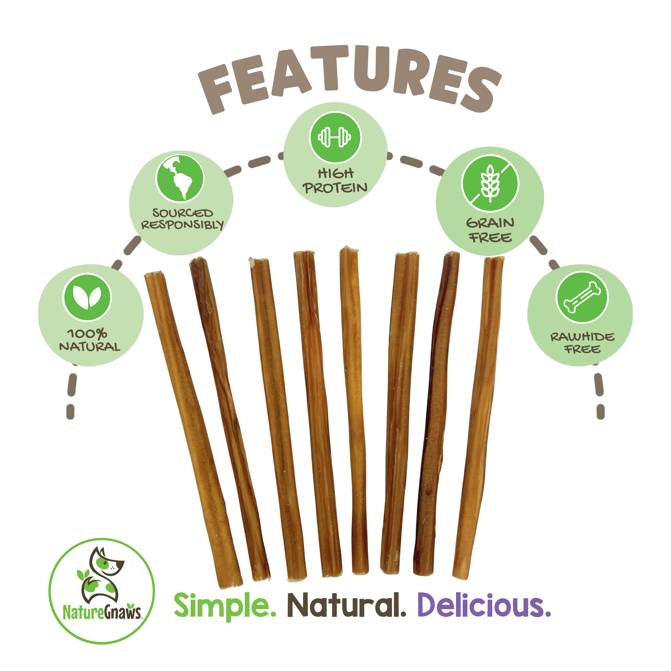 Nature Gnaws Extra Thin Bully Sticks for Small Dogs, 25 Count photo 2