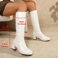 thumbnail image 6 of YLYL Womens Knee High Boots Snip Toe Side Zipper Chunky Mid Heel Fall Winter Fashion Long Boots, 6 of 7