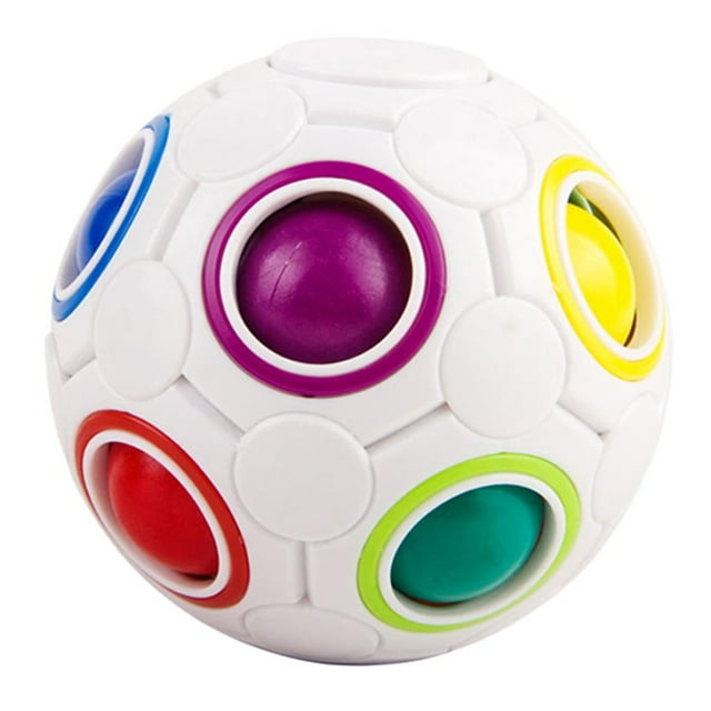 Creative Rainbow Puzzle Ball Game Kids Focus Juguete sensorial para niño niña blanco Zulema Bola de rompecabezas arcoíris