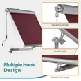 thumbnail image 5 of MCombo Patio Window Awnings 5'x8', Fully Assembled Manual Retractable Sunshade Canopy for Windows, 4137 (Burgundy), 5 of 8