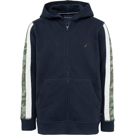 Nautica Boys Fleece Zip-up Hoodie Sweatshirt 6 Navy Blue