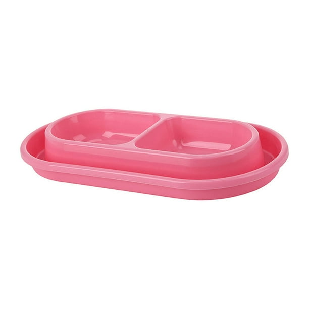 Juego de comedero y bebedero para gatos, para exterior, antihormigas, fácil de limpiar, antideslizante, para interior Rosa