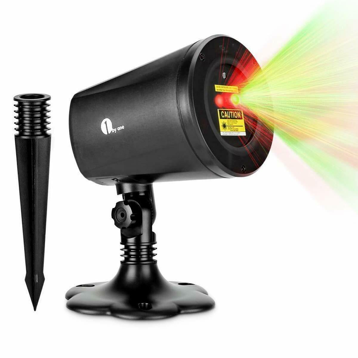 1byone Outdoor Moving LED Laser Light Projector Landscape Xmas Garden Lamp Flash 