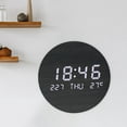 thumbnail image 4 of 7.5" Digital Wall Clock 12/24H LED Large Display USB Electronic Wall Clock Black, 4 of 8