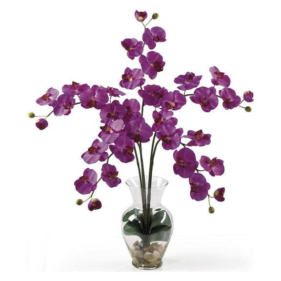 Nearly Natural Phalaenopsis Liquid Illusion Artificial Flower Arrangement, Pink
