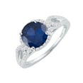 thumbnail image 2 of Sterling Silver with Blue Sapphire and White Zircon Halo Ring, 2 of 3