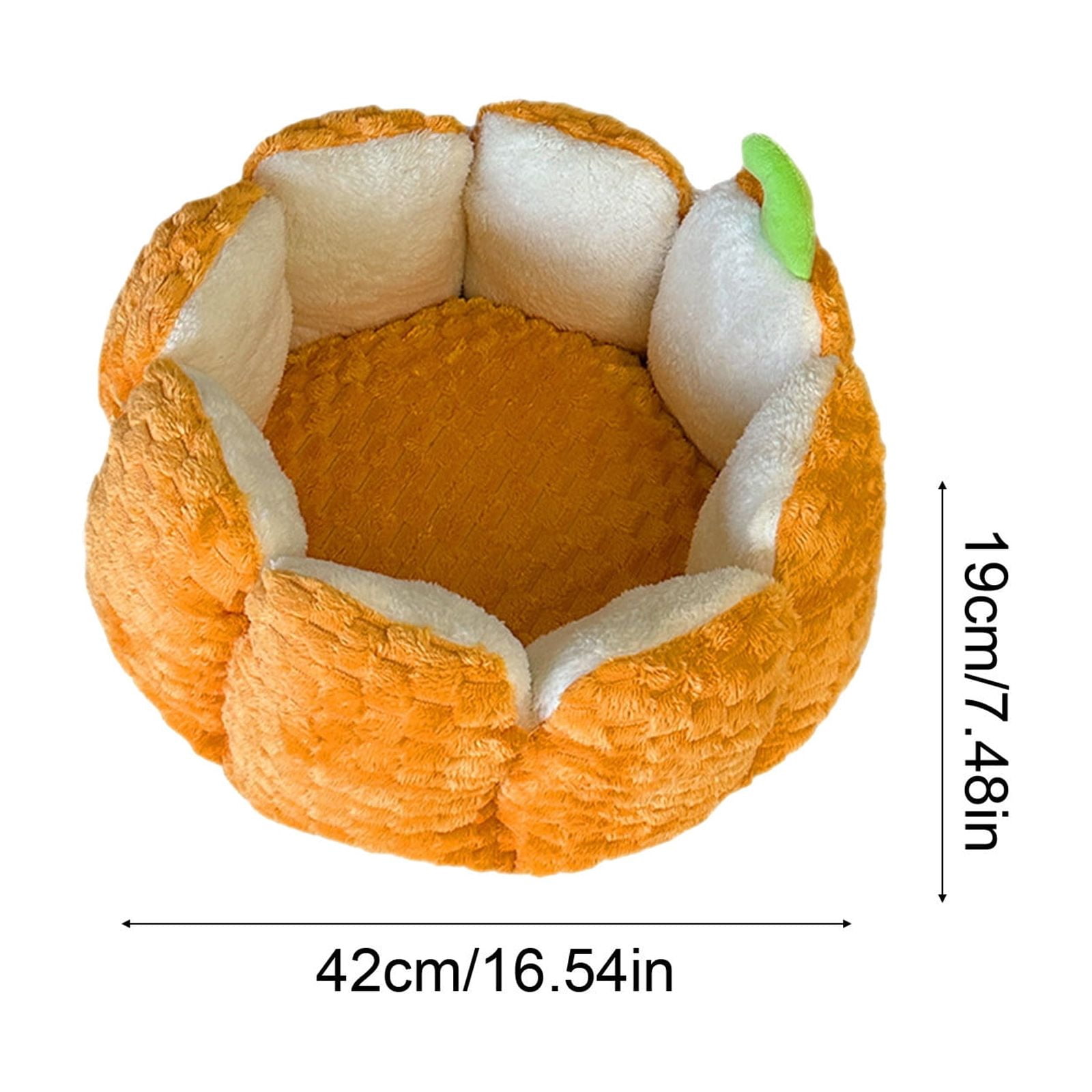 Taotanxi Cat Beds for Indoor Cats, Pumpkin Cat House,Cute Pumpkin Shape Cat Cave Bed, Warm Cave Nest Sleeping Bed Puppy House for Cats Small Dogs (Orange, 17 in)