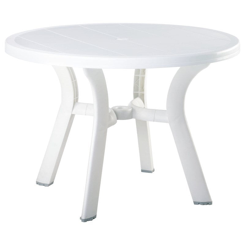 Compamia Truva 42" Round Resin Patio Dining Table in White Walmart