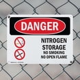 thumbnail image 5 of (2 Pack) Nitrogen Storage No Smoking No Open Flame OSHA Danger Sign 10 Inch X 7 Inch Indoor / Outdoor Rust-Free Aluminum Metal Signs for Workplace, Workshop, and Construction Site, Made, 5 of 8