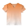 thumbnail image 7 of Dwellite Girls V-Neck Shirts Short Sleeve Cute Summer Tee Shirts Baggy Soft Tops 3-13 Years Orange 120, 7 of 7