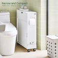 thumbnail image 4 of SoBuy BZR31-W Bathroom Cabinet Storage Shelf on Wheels,Toilet Paper&Toilet Brush Holder Cabinet, 4 of 9