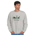 thumbnail image 4 of Sneaky Dog Eating BBQ Funny Grilling Men's Crewneck Sweatshirt Brisco Brands S, 4 of 6
