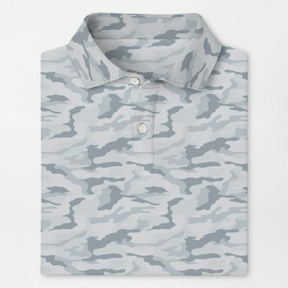 Snow Camouflage Polo Shirt for Men Short Sleeve Outdoors Fishing Hunting