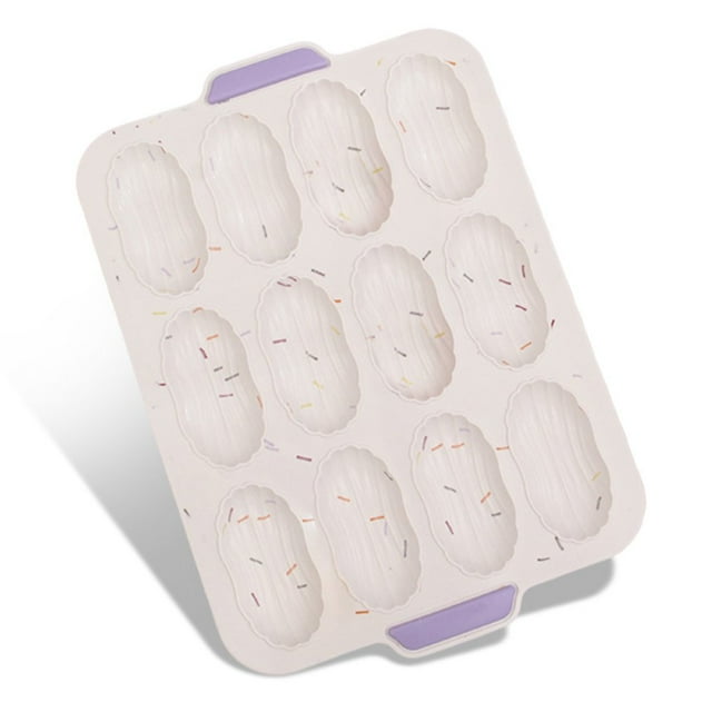 Silicone Cake Mold 12-cavity Kitchen Home Baking Pan Shaper Chocolate Pancake Tray Bakeware Tool Beige