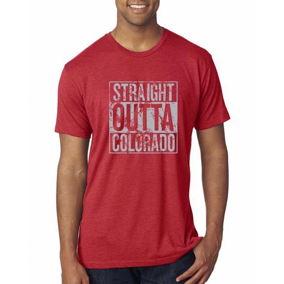 Straight Outta Colorado COL Fan | Fantasy Baseball Fans | Mens Sports Premium Tri Blend T-Shirt, Vintage Red, Large