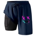 thumbnail image 4 of Mens Swim Trunks with Compresssion Liner 2026 Summer Casual Elastic Waist Board Shorts with Pockets Swim Shorts Beachwear, 4 of 5