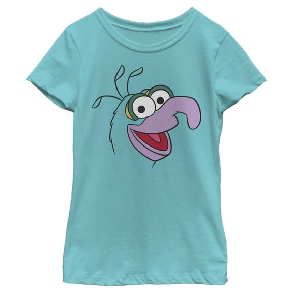 Girl's The Muppets Gonzo Face  Graphic Tee Tahiti Blue X Large