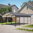 thumbnail image 2 of Upgraded 12x20 FT Heavy Duty Metal Carport with Enhanced Base, Extra Thick Galvanized Steel Frame, All-Weather Oversized Outdoor Car Shelter for Cars, Boats, and Tractors, 2 of 9