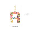 thumbnail image 2 of 1 Paire de Boucles d'Oreilles en Résine Coloré Lettre R Exagéré Femmes Boucles d'Oreilles Mode, 2 of 8
