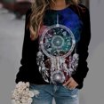 thumbnail image 2 of Camisas informales de manga larga para mujer, sudadera de cuello redondo con estampado de rombos geométricos, jersey de cuello redondo, Tops tipo túnica holgados Fridja  czfsfas409, 2 of 6