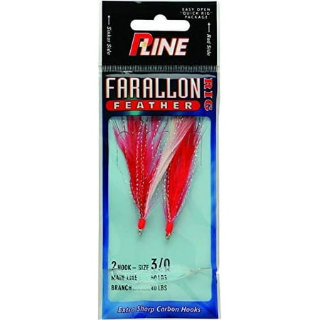 UPC: 0015789010324 | P-Line FF5/0RED/WHT Farallon Feather 2 HK 5/0 Red/White