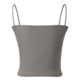 thumbnail image 4 of MIXUE Tank Top for Women Summer Solid Color Stylish Spaghetti Strap Strapless Sleeveless Camisole Vest Womens Tank Tops Streetwear,Gray,L, 4 of 5