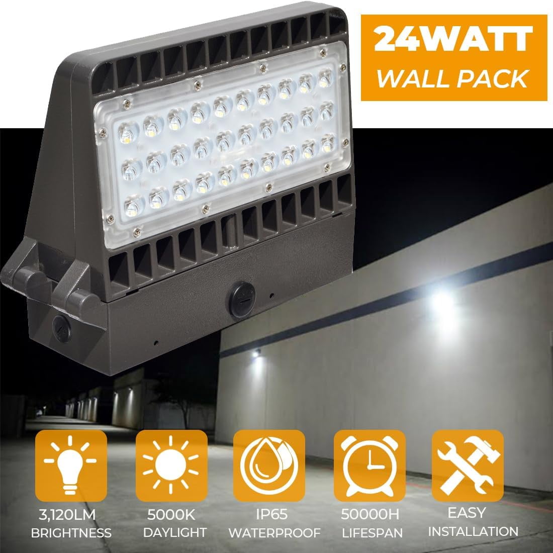 Yaolite 24W Energy Efficient LED Outdoor Wall Lights 3120LM