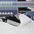 thumbnail image 5 of Erosebridal Traditional Aztec Bed Spread Queen, Tribal Cross Queen Coverlet Set, Slate Blue Dusty Rose 3pcs, 1 Quilt and 2 Pillowcases, 5 of 7