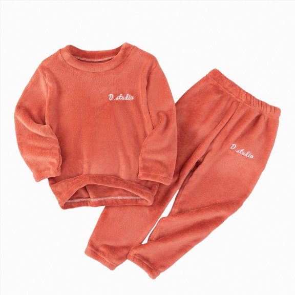 WUANDIXFA Babies Toddlers 2-Piece Snug-Fit Cotton Pajama Set Homewear Loungewear Long Sleeve Pjs Boys' Pajama Sets,Red,4-5 Years