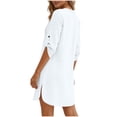 thumbnail image 5 of YueHuiYing Women Beach Cover Ups V Neck Button Down Swimsuit Coverup Swimwear Bathing Suit Cover Up, 5 of 5