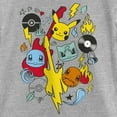 thumbnail image 2 of Girl's Pokemon Music Rocks Starters  Graphic Tee Athletic Heather Medium, 2 of 5