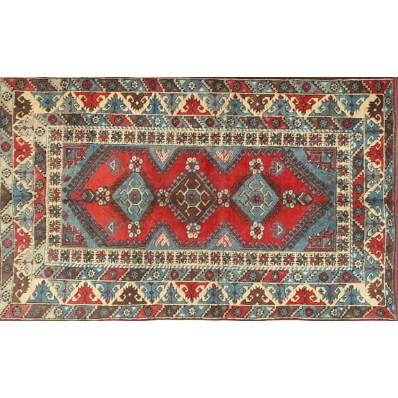 Ahgly Company Indoor Rectangle Traditional Brown Red Persian Area Rugs, 2' x 4'