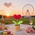 thumbnail image 5 of Cevemin Realistic Hand-Knitted Cloth Fake Flower - Multicolor Artificial Blooms for Home Office Desk Decoration, Valentine's Day Mother's Day Gift, 5 of 6