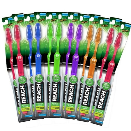 toothbrush reach firm crystal clean pack soft hard extra assorted colors toothbrushes