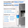 thumbnail image 2 of Waterdrop 847200 Refrigerator Water Filter Replacement for Fisher & Paykel Water Filter 847200, 6 Months or 300 Gallons, 3 Pack, 2 of 5