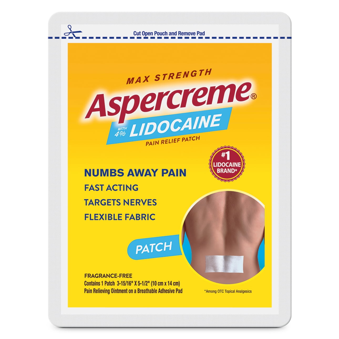 Aspercreme Lidocaine Max Strength Patch (1 Ct), Odor Free