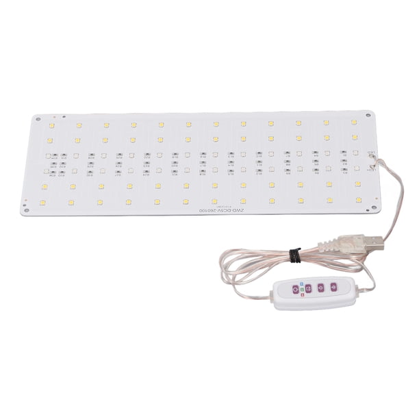 Luz De Crecimiento De Plantas, USB 5 V Lámpara De Plantas Luz De Crecimiento Amplia Cobertura 10 Iluminación De Brillo Ajustable Bombilla De Crecimiento Interior Con Parche