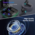 thumbnail image 2 of Auriculares inalámbricos, TWS Bluetooth 5.0 con estuche de carga, control táctil, auriculares deportivos impermeables con micrófono estéreo Bluetooth, carga tipo C, reproducción 24 horas (verde), 2 of 5