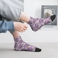 thumbnail image 2 of Rateoe Violets Flowers Pattern Quarter Crew Socks,Toe Seamed Ankle Socks,Cotton Cushioned Breathable Athletic Crew Sports Socks, 2 of 7
