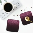 thumbnail image 4 of Yiaed Pink Glitter Sparkles A Print Leather Coasters for Drinks - Cup Coasters Coffee Table Kitchen Table Bar, Home & Office Gifts Handmade Drink Coasters-Square, 4 of 6