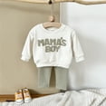 thumbnail image 6 of Toddler Baby Boy Fall Clothes Casual Alphabet Patchwork Long Sleeve Sweatshirt with Solid Pants 2Pcs Kids Outfits （Size 6M-3Y）, 6 of 13